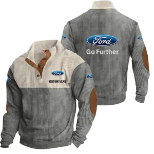 Vintage Car Men's Stand Up Collar Base Shirt, Collar Hoodie Exclusive Logo For Car Motorcycles Fans CAR20012069 - Grey