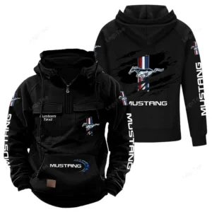 Classic Muscle Car Hoodie Tactical Quarter Zip, Hoodie Exclusive Logo For Classic Muscle Car Lovers - Black CAR122021425010-2