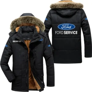 Vintage Car Parka hoodie, Coat with Hood Exclusive Logo For Car Motorcycles Lovers CAR7002082093 - Black