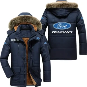Vintage Car Racing Parka hoodie, Coat with Hood Exclusive Logo For Car Motorcycles Lovers CAR7002082097 - Navy