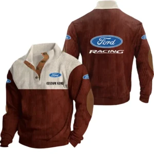 Vintage Car Racing Men's Stand Up Collar Base Shirt, Collar Hoodie Exclusive Logo For Car Motorcycles Fans CAR20012072 - Red