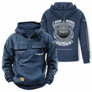 Retro Auto Hoodie Tactical Quarter Zip, Hoodie Exclusive Logo For Car Owners CAR106021525038 - Dark Blue