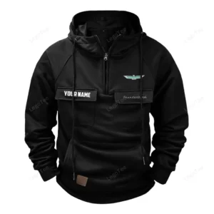 Retro Auto Hoodie Tactical Quarter Zip, Hoodie Exclusive Logo For Retro Auto Lovers - Black CAR109021425367-2