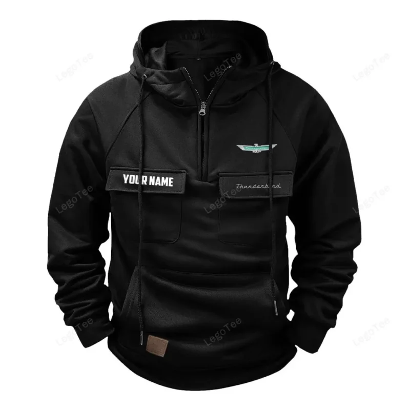 Retro Auto Hoodie Tactical Quarter Zip, Hoodie Exclusive Logo For Retro Auto Lovers - Black CAR109021425367-2