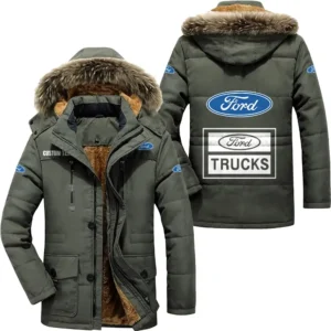 Truck Parka hoodie, Coat with Hood Exclusive Logo For Car Motorcycles Lovers CAR7002082101 - Army Green