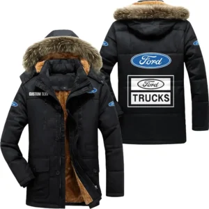 Truck Parka hoodie, Coat with Hood Exclusive Logo For Car Motorcycles Lovers CAR7002082101 - Black