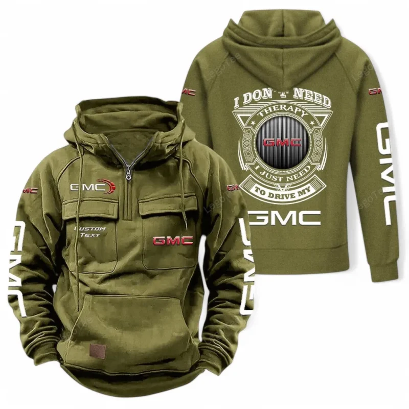 Trucks Hoodie Tactical Quarter Zip, Hoodie Exclusive Logo For Car Owners CAR106021525028 - Army Green