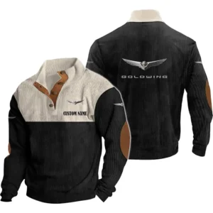 Motorcycles Men's Stand Up Collar Base Shirt, Collar Hoodie Exclusive Logo For Car Motorcycles Fans CAR20012078 - Black