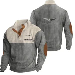 Motorcycles Men's Stand Up Collar Base Shirt, Collar Hoodie Exclusive Logo For Car Motorcycles Fans CAR20012078 - Grey