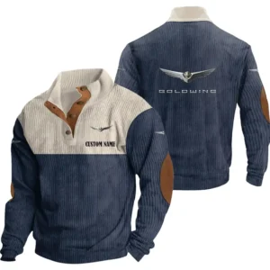 Motorcycles Men's Stand Up Collar Base Shirt, Collar Hoodie Exclusive Logo For Car Motorcycles Fans CAR20012078 - Navy Blue
