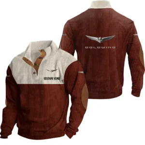 Motorcycles Men's Stand Up Collar Base Shirt, Collar Hoodie Exclusive Logo For Car Motorcycles Fans CAR20012078 - Red