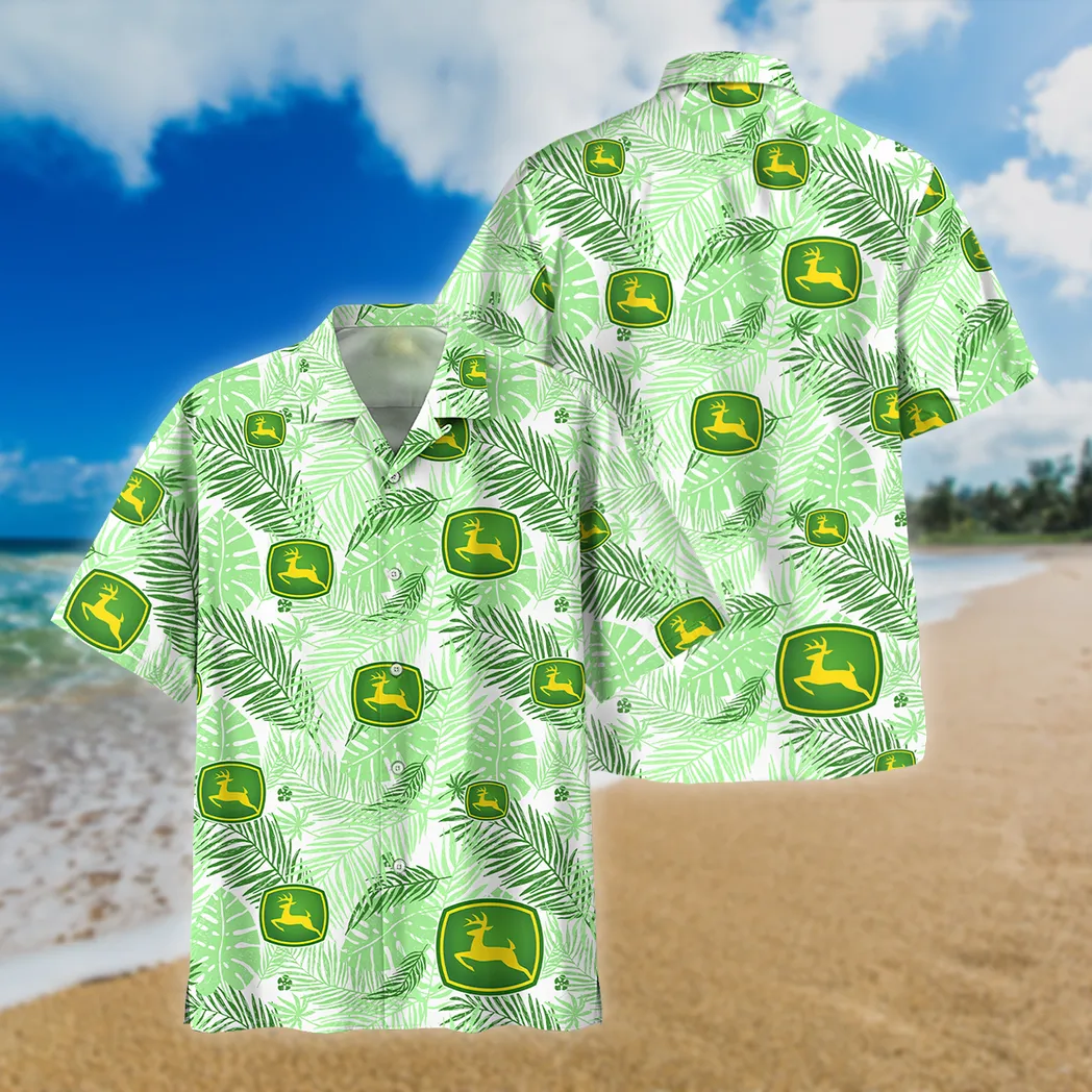 Green Tractors Fans Gift Hawaiian Shirt, Button up Shirt Vintage Style For Car Owners CAR04042025679