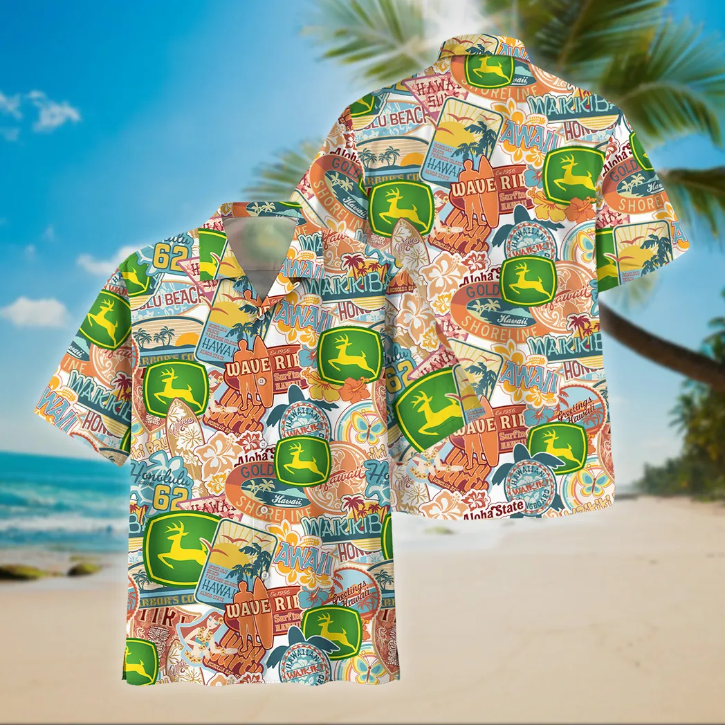 Green Tractors Fans Gift Hawaiian Shirt, Button up Shirt Vintage Style For Car Owners CAR04042025682