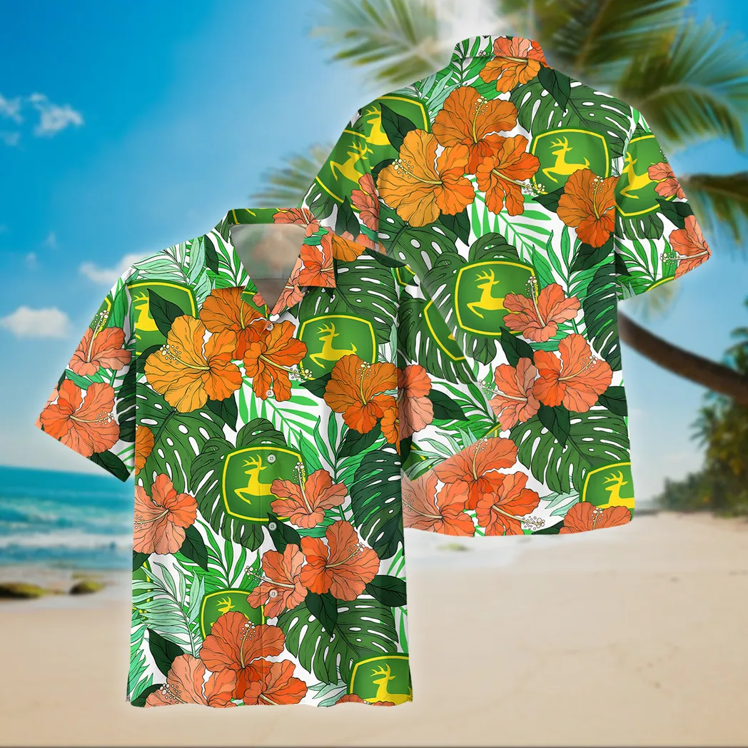 Green Tractors Fans Gift Hawaiian Shirt, Button up Shirt Vintage Style For Car Owners CAR04042025684