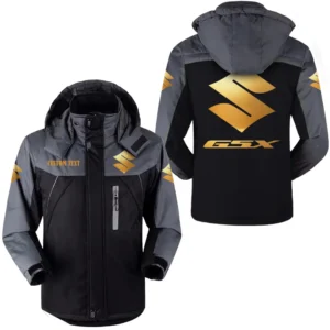Motorcycles Outdoor Charging Suit, Exclusive Logo Fleece Truckket For Car Fans HFLJ0112312055 - Black