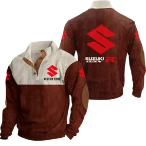 Motorcycles Men's Stand Up Collar Base Shirt, Collar Hoodie Exclusive Logo For Car Motorcycles Fans CAR20012079 - Red