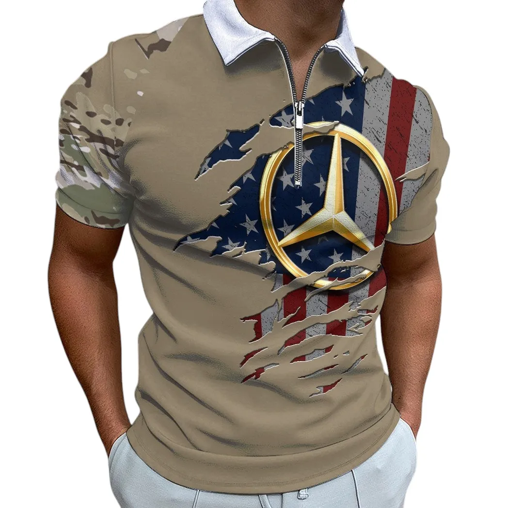 High-Class Car Fans Gift Zipper Polo Shirt, Shirt Exclusive Logo For High-Class Car Lovers CAR340213051-1