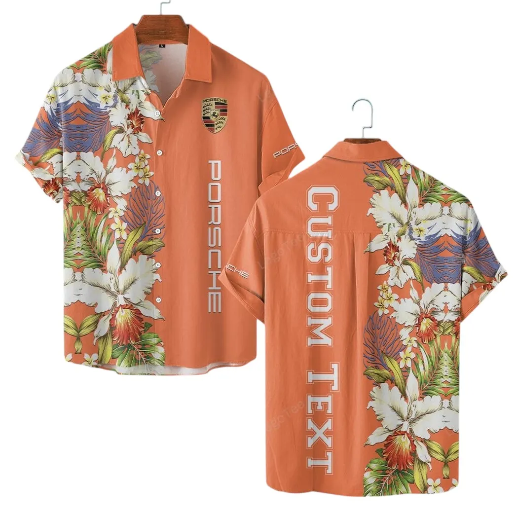 High-Speed Cars Fans Gift Hawaiian Shirt, Button up Shirt All Over Print For High-Speed Cars Lovers CAR1230304010 - Orange