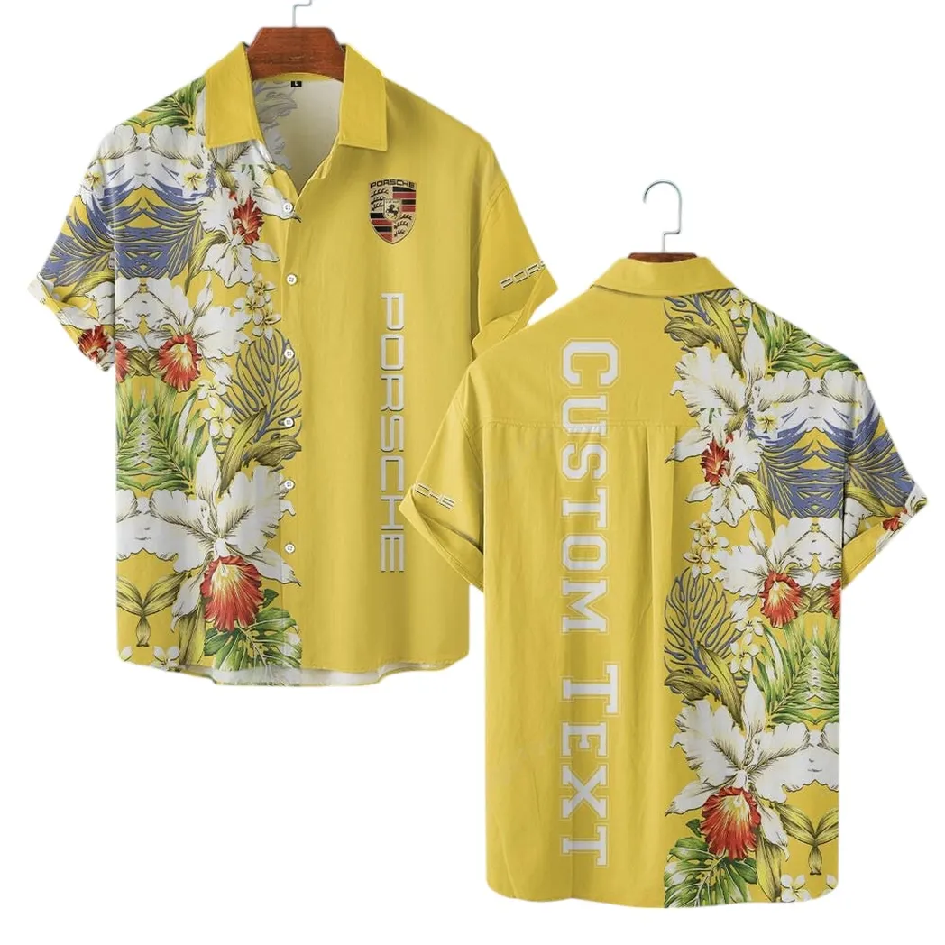 High-Speed Cars Fans Gift Hawaiian Shirt, Button up Shirt All Over Print For High-Speed Cars Lovers CAR1230304010 - Yellow