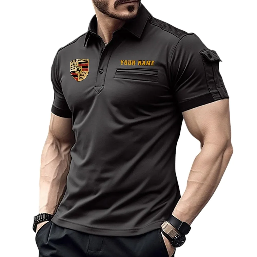 High-Speed Cars Fans Gift Pocket Polo Shirt, Polo Shirt Exclusive Logo For High-Speed Cars Fan, Custom Name CAR445060325020 - Black