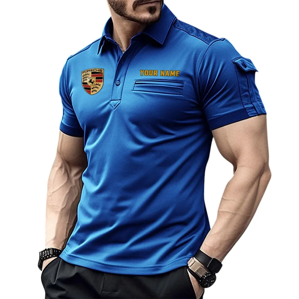 High-Speed Cars Fans Gift Pocket Polo Shirt, Polo Shirt Exclusive Logo For High-Speed Cars Fan, Custom Name CAR445060325020 - Blue