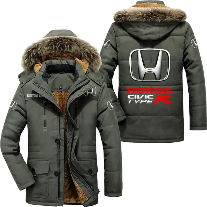 Motors Parka hoodie, Coat with Hood Exclusive Logo For Car Motorcycles Lovers CAR7002082112 - Army Green