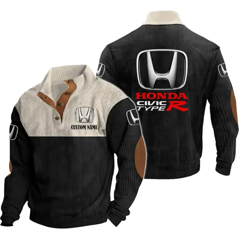 Motors Men's Stand Up Collar Base Shirt, Collar Hoodie Exclusive Logo For Car Motorcycles Fans CAR20012082 - Black