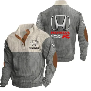Motors Men's Stand Up Collar Base Shirt, Collar Hoodie Exclusive Logo For Car Motorcycles Fans CAR20012082 - Grey