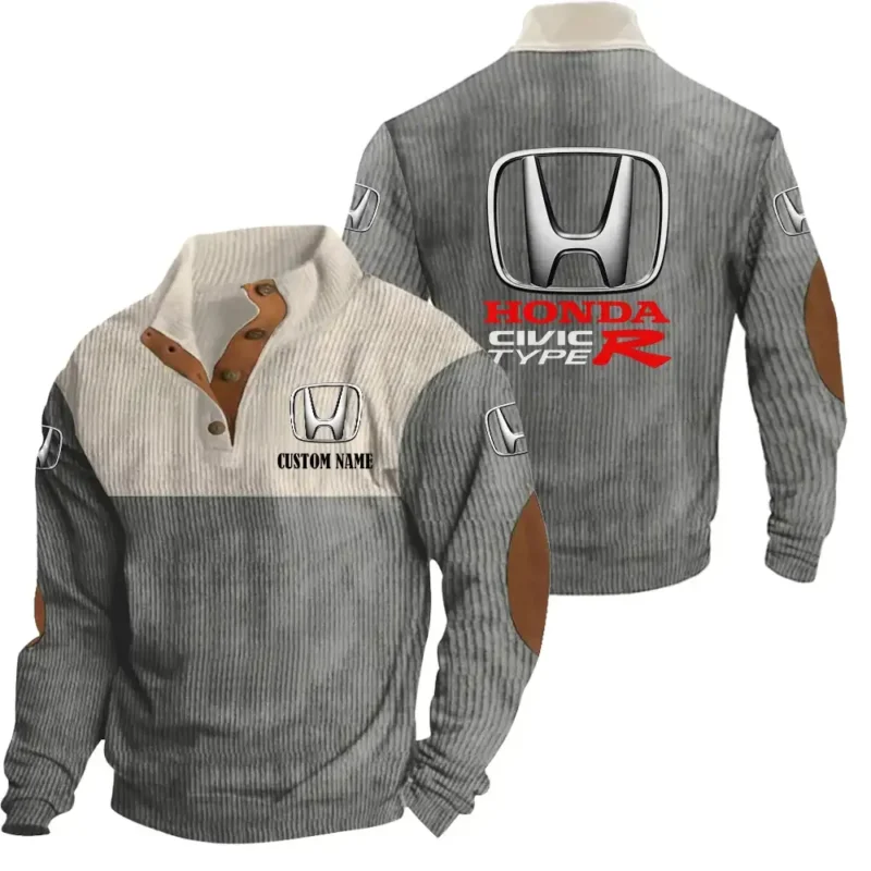 Motors Men's Stand Up Collar Base Shirt, Collar Hoodie Exclusive Logo For Car Motorcycles Fans CAR20012082 - Grey