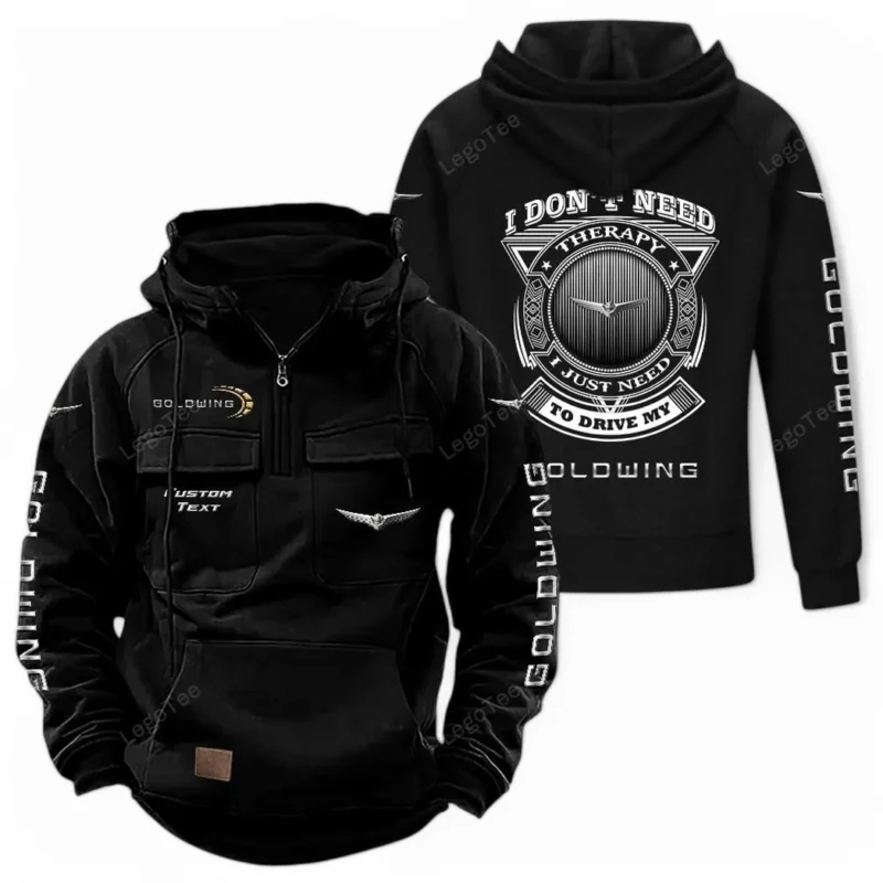 Motors Hoodie Tactical Quarter Zip, Hoodie Exclusive Logo For Car Owners CAR106021525052 - Black