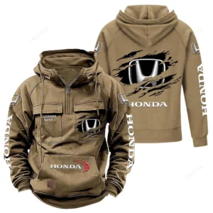 Motors Hoodie Tactical Quarter Zip, Hoodie Exclusive Logo For Motors Lovers - Khaki CAR122021425057-4