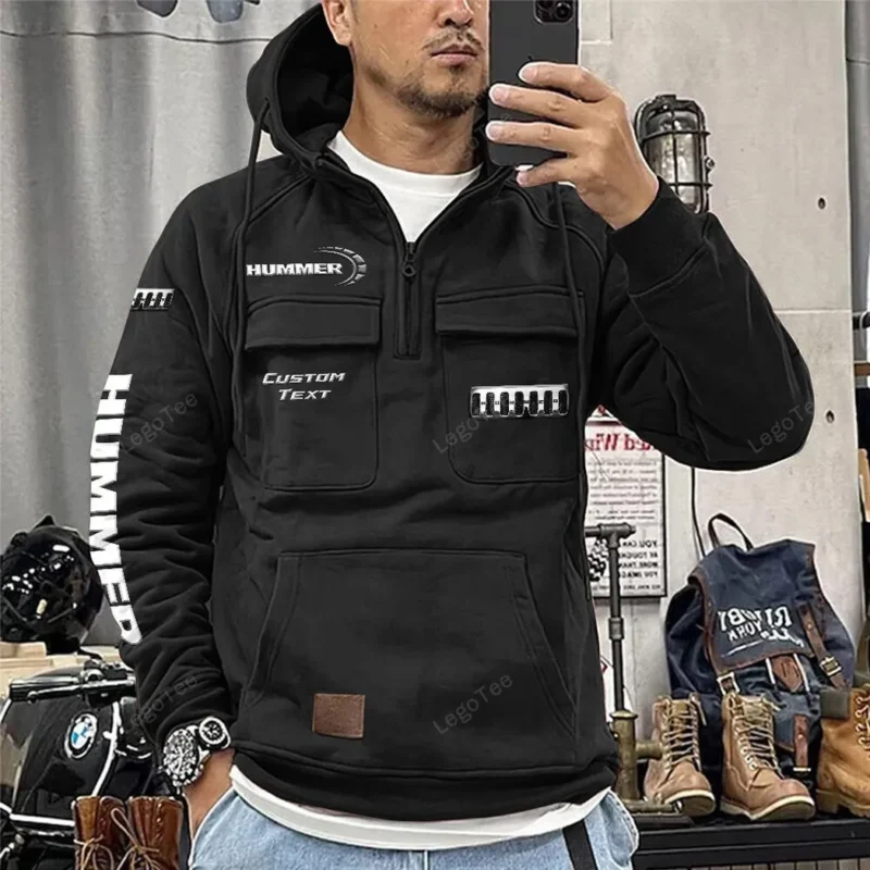 Car Hoodie Tactical Quarter Zip, Hoodie Exclusive Logo For Car Owners CAR106021525073 - Black - Image 2