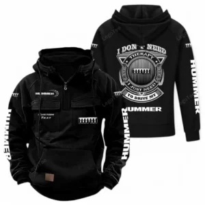 Car Hoodie Tactical Quarter Zip, Hoodie Exclusive Logo For Car Owners CAR106021525073 - Black