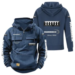 Car Hoodie Tactical Quarter Zip, Hoodie Exclusive Logo For Car Lovers - Dark Blue CAR96021425692-3
