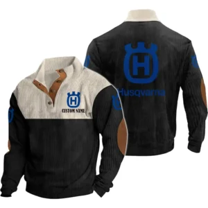 Power Vehicle Men's Stand Up Collar Base Shirt, Collar Hoodie Exclusive Logo For Car Motorcycles Fans CAR20012086 - Black
