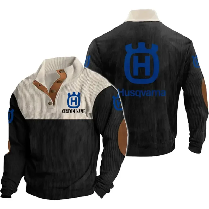 Power Vehicle Men's Stand Up Collar Base Shirt, Collar Hoodie Exclusive Logo For Car Motorcycles Fans CAR20012086 - Black