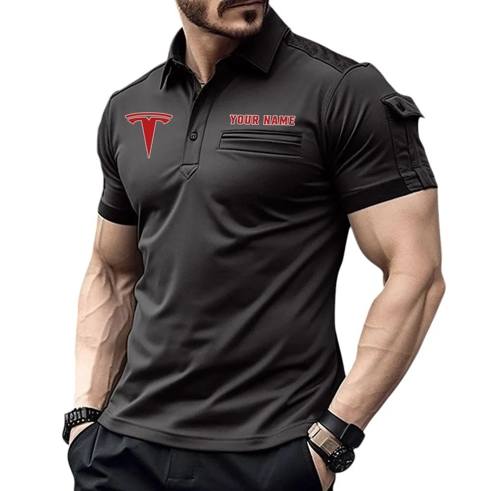 Hypercar Fans Gift Pocket Polo Shirt, Polo Shirt Exclusive Logo For Hypercar Fan, Custom Name CAR445060325011 - Black