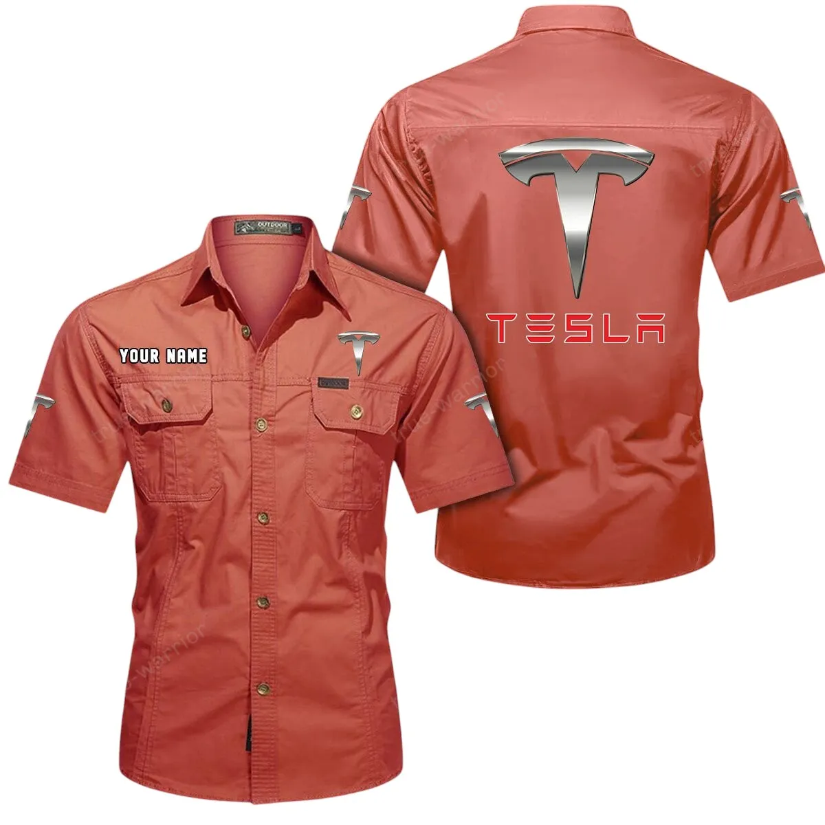Hypercar Lovers Gift Short Sleeved Shirt, Button Up Shirt Exclusive Logo For Car Owners CAR444052625845 - Red