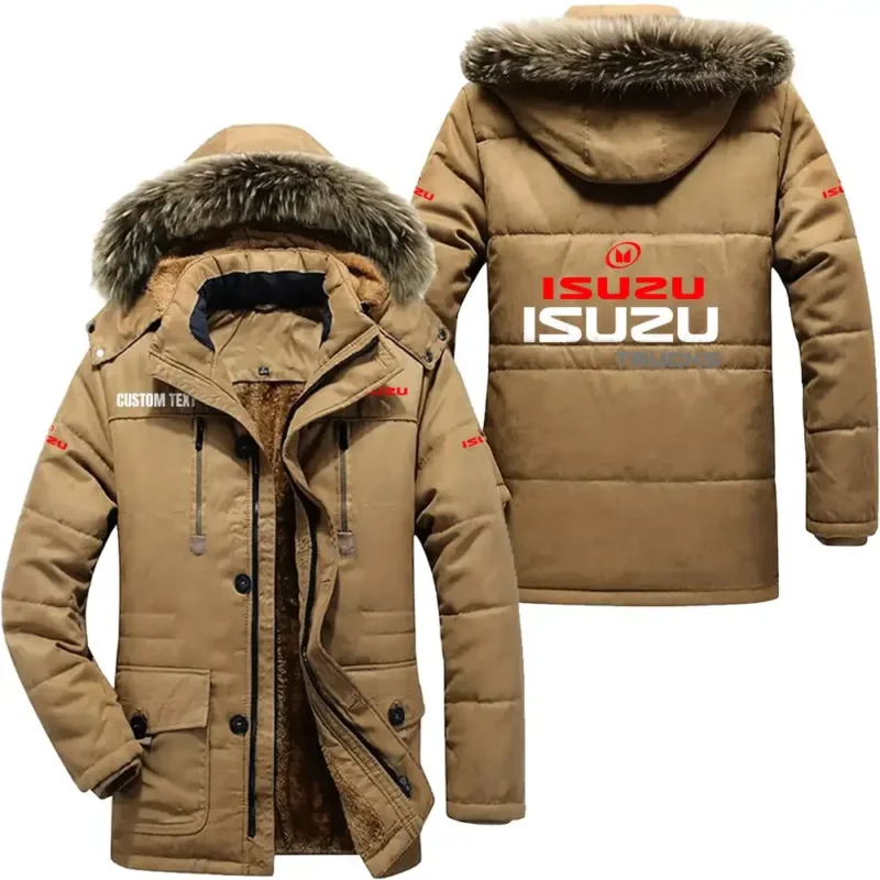 Car Parka hoodie, Coat with Hood Exclusive Logo For Car Motorcycles Lovers CAR7002082119 - Khaki