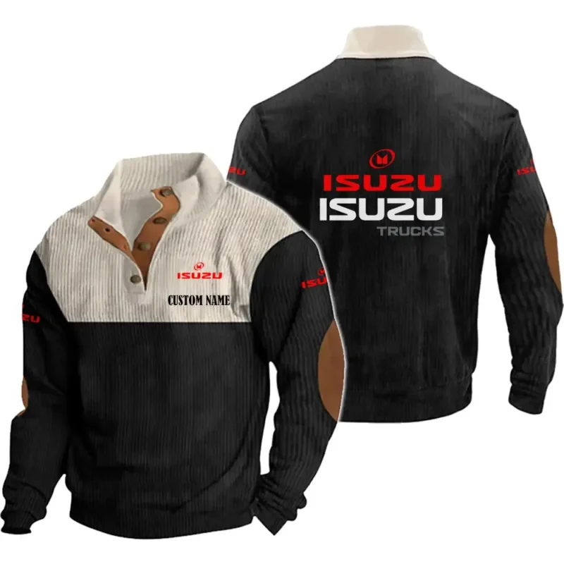Car Men's Stand Up Collar Base Shirt, Collar Hoodie Exclusive Logo For Car Motorcycles Fans CAR20012089 - Black