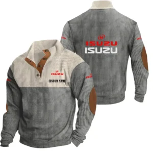 Car Men's Stand Up Collar Base Shirt, Collar Hoodie Exclusive Logo For Car Motorcycles Fans CAR20012089 - Grey