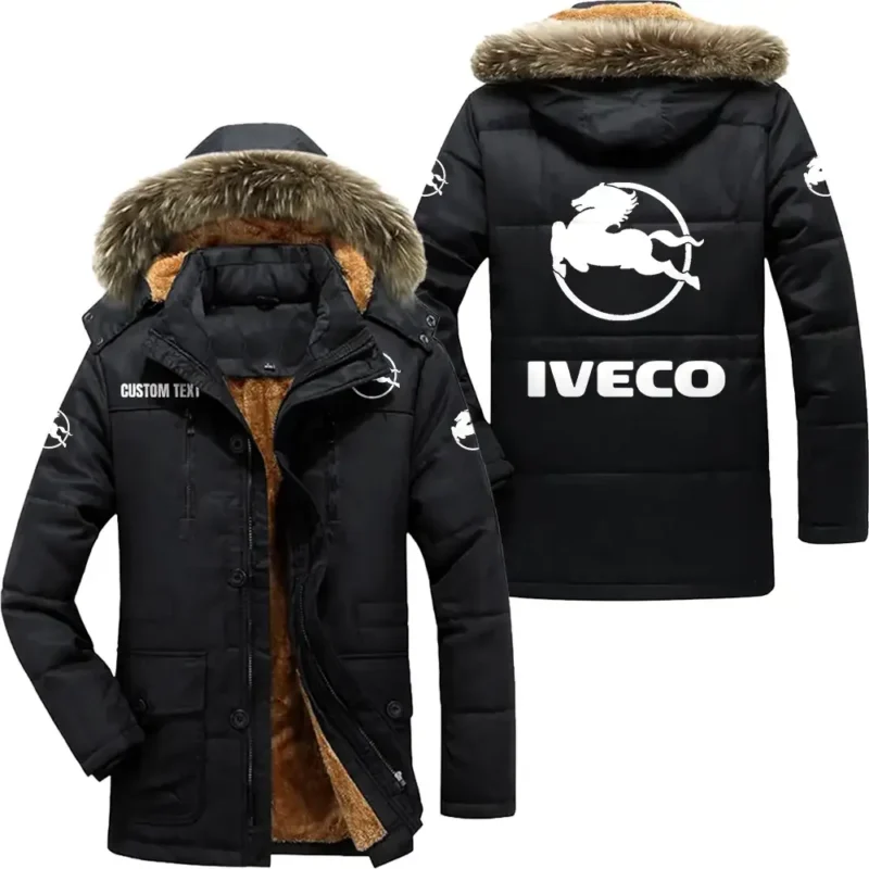 Car Parka hoodie, Coat with Hood Exclusive Logo For Car Motorcycles Lovers CAR7002082120 - Black