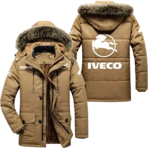 Car Parka hoodie, Coat with Hood Exclusive Logo For Car Motorcycles Lovers CAR7002082120 - Khaki