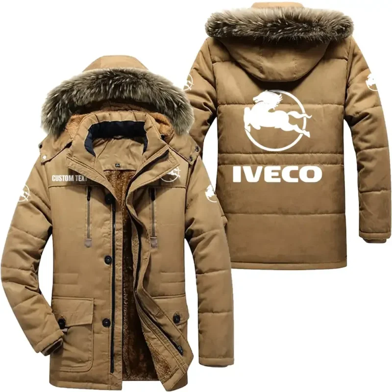 Car Parka hoodie, Coat with Hood Exclusive Logo For Car Motorcycles Lovers CAR7002082120 - Khaki