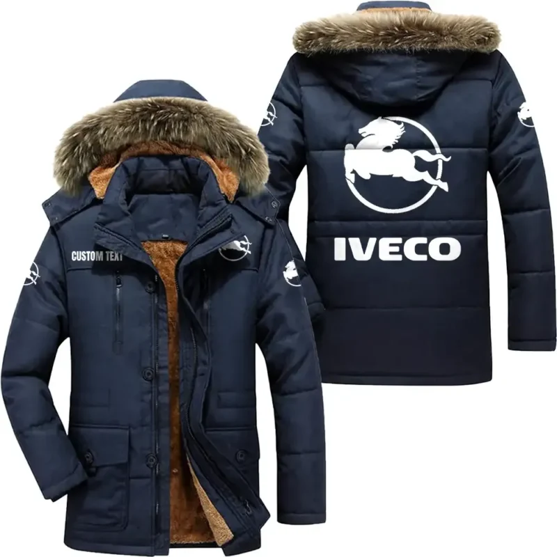 Car Parka hoodie, Coat with Hood Exclusive Logo For Car Motorcycles Lovers CAR7002082120 - Navy