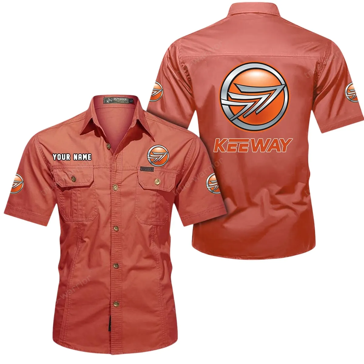Keeway Motorcycles Lovers Gift Short Sleeved Shirt, Button Up Shirt Exclusive Logo For Car Owners CAR444052625850 - Red