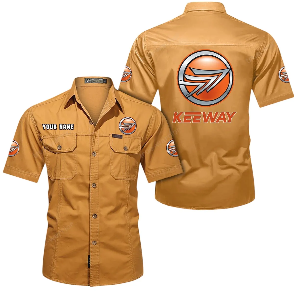 Keeway Motorcycles Lovers Gift Short Sleeved Shirt, Button Up Shirt Exclusive Logo For Car Owners CAR444052625850 - Turmeric