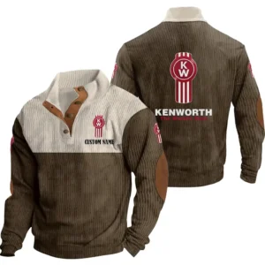 Heavy-Duty Truck Men's Stand Up Collar Base Shirt, Collar Hoodie Exclusive Logo For Car Motorcycles Fans CAR20012095 - Brown
