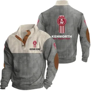 Heavy-Duty Truck Men's Stand Up Collar Base Shirt, Collar Hoodie Exclusive Logo For Car Motorcycles Fans CAR20012095 - Grey
