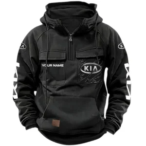 Classic Car Hoodie Tactical Quarter Zip, Hoodie Exclusive Logo For Classic Car Lovers CAR164022425133 - Black